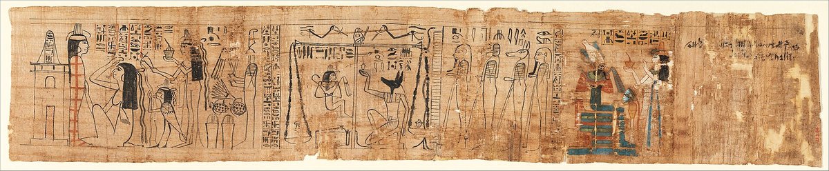 Papyrus funéraire égyptien illustré de vignettes et de colonnes de texte, appartenant à la chanteuse Tiye