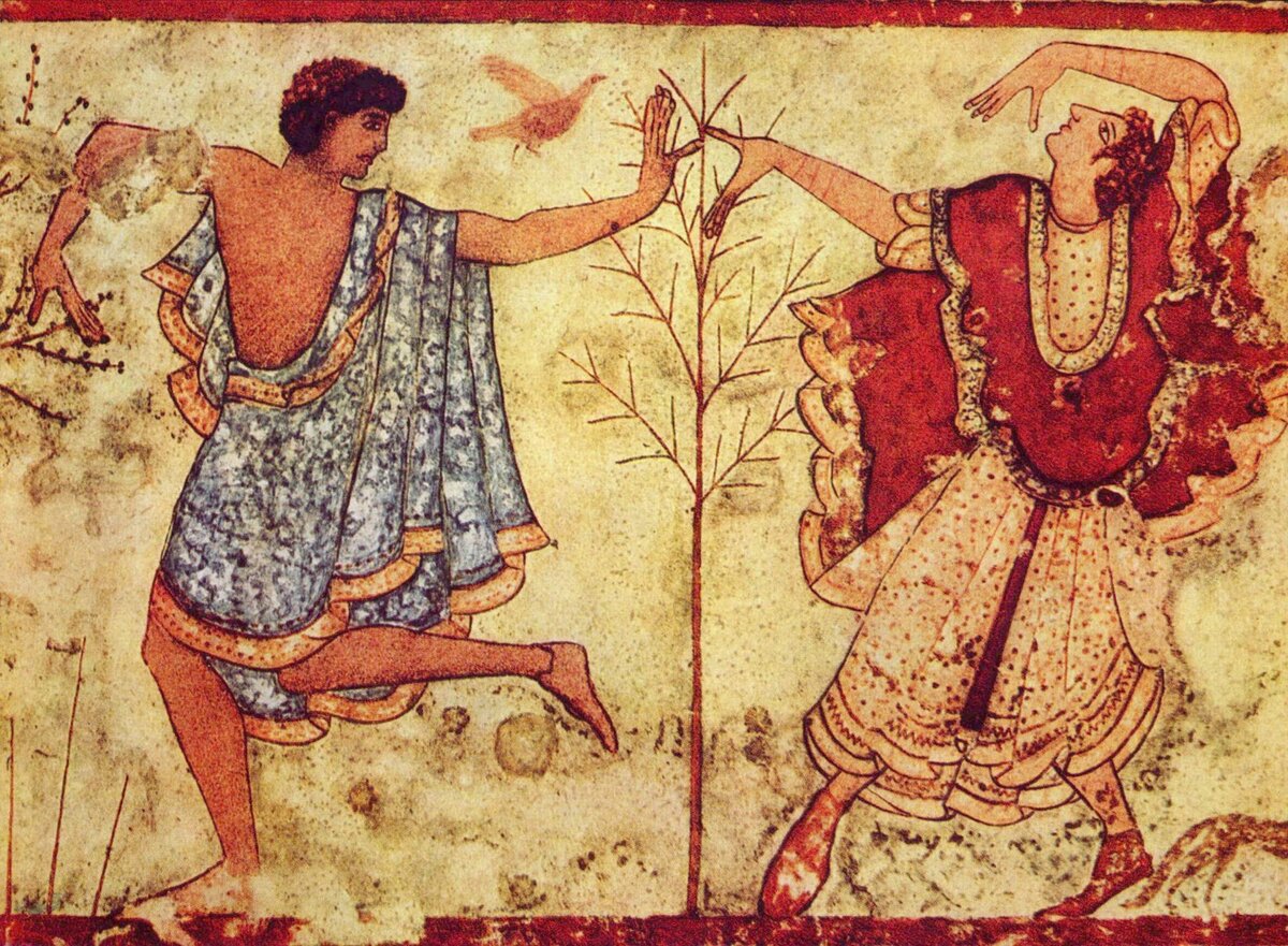 Fresque etrusque de la Tombe des Leopards, Tarquinia, vers 470 avant J.-C.