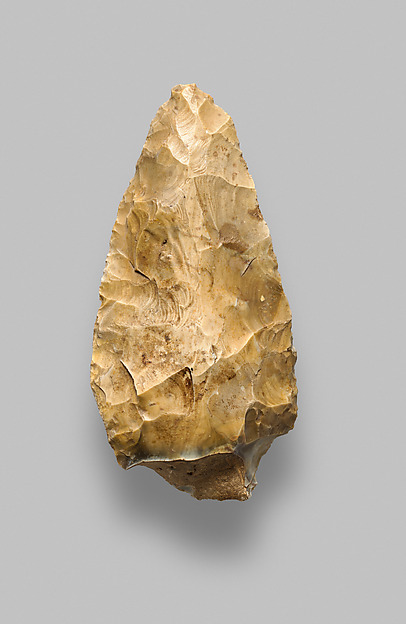 Large Acheulean flint biface, ca. 600,000, 150,000 BC ,  Metropolitan Museum of Art