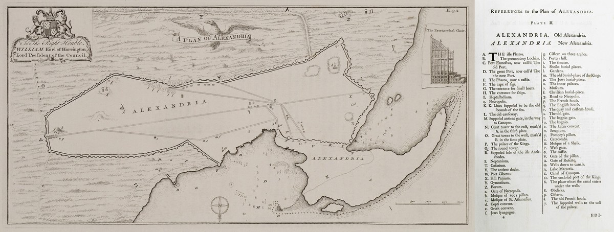 Plan historique d'Alexandrie, Richard Pococke, 1743