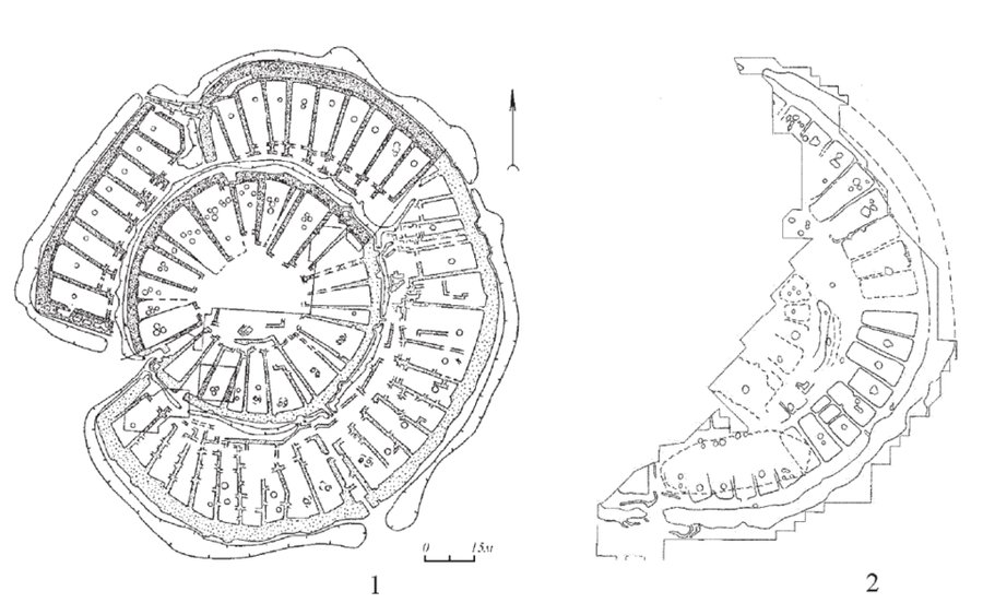 Archaeological plan of the Arkaim site, Bronze Age, Russia