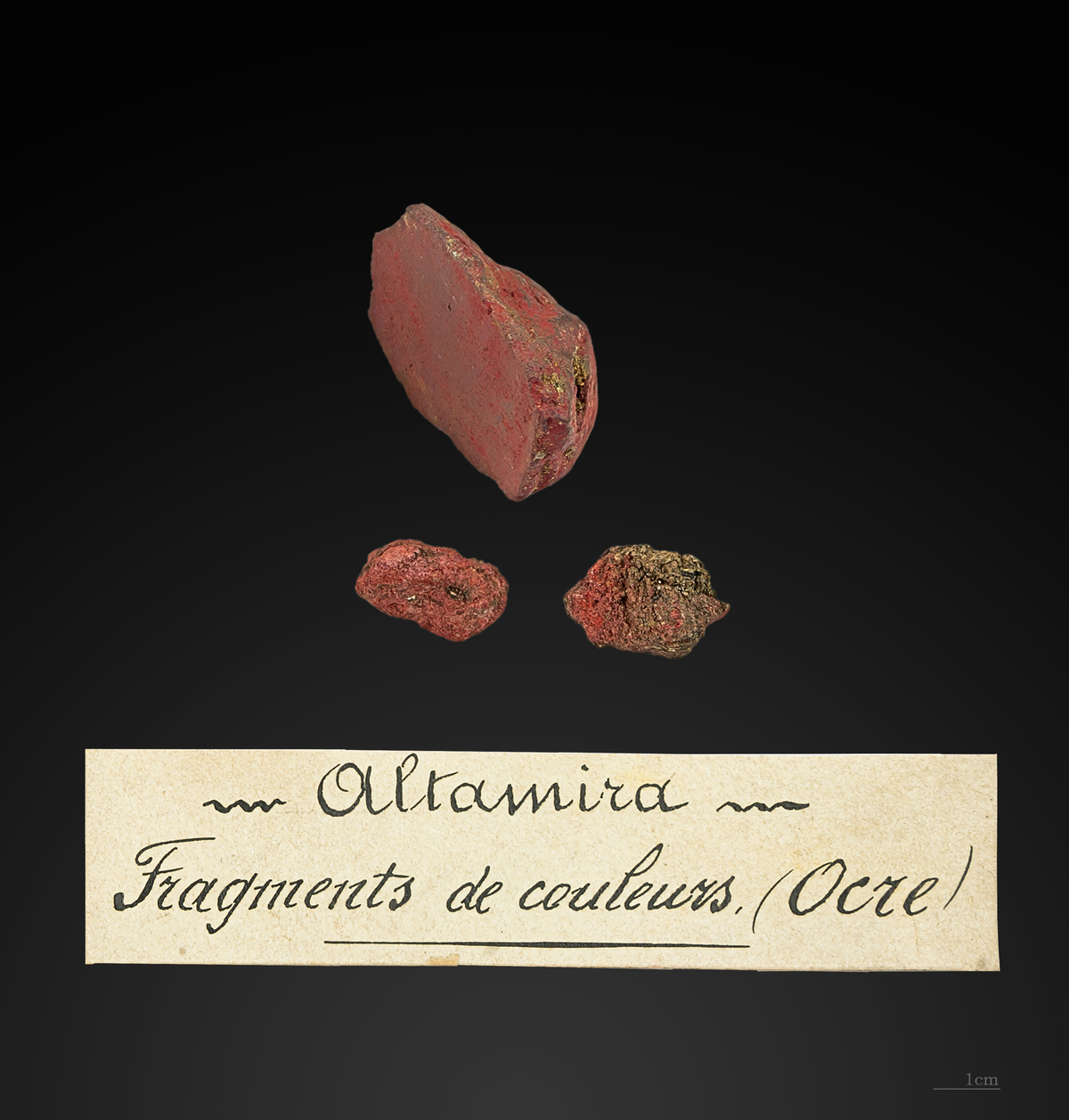 Red ochre, a mineral pigment rich in iron oxides