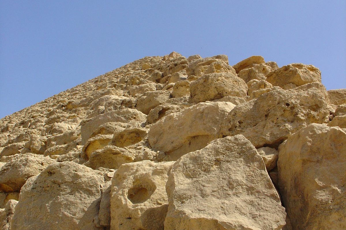 Limestone blocks of the Red Pyramid at Dahshur, Egypt