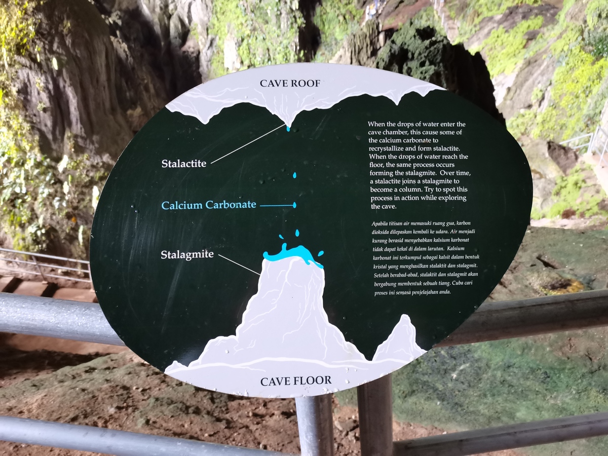Concrétions de stalagmites brisées et alignées au sol d'une grotte