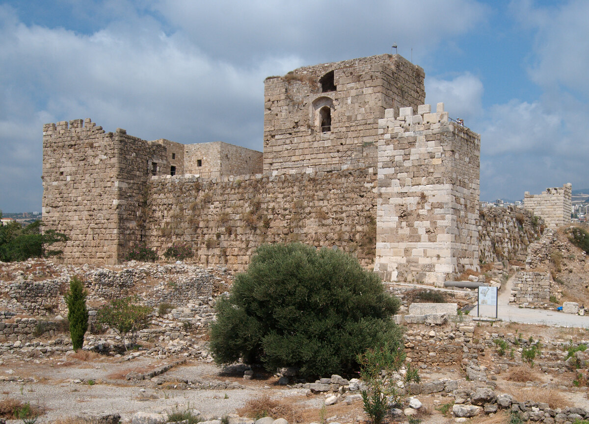 Ancient ruins of Byblos overlooking the Mediterranean in Lebanon