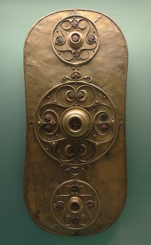 Modern reconstruction of a Celtic carnyx at the National Museum of Scotland