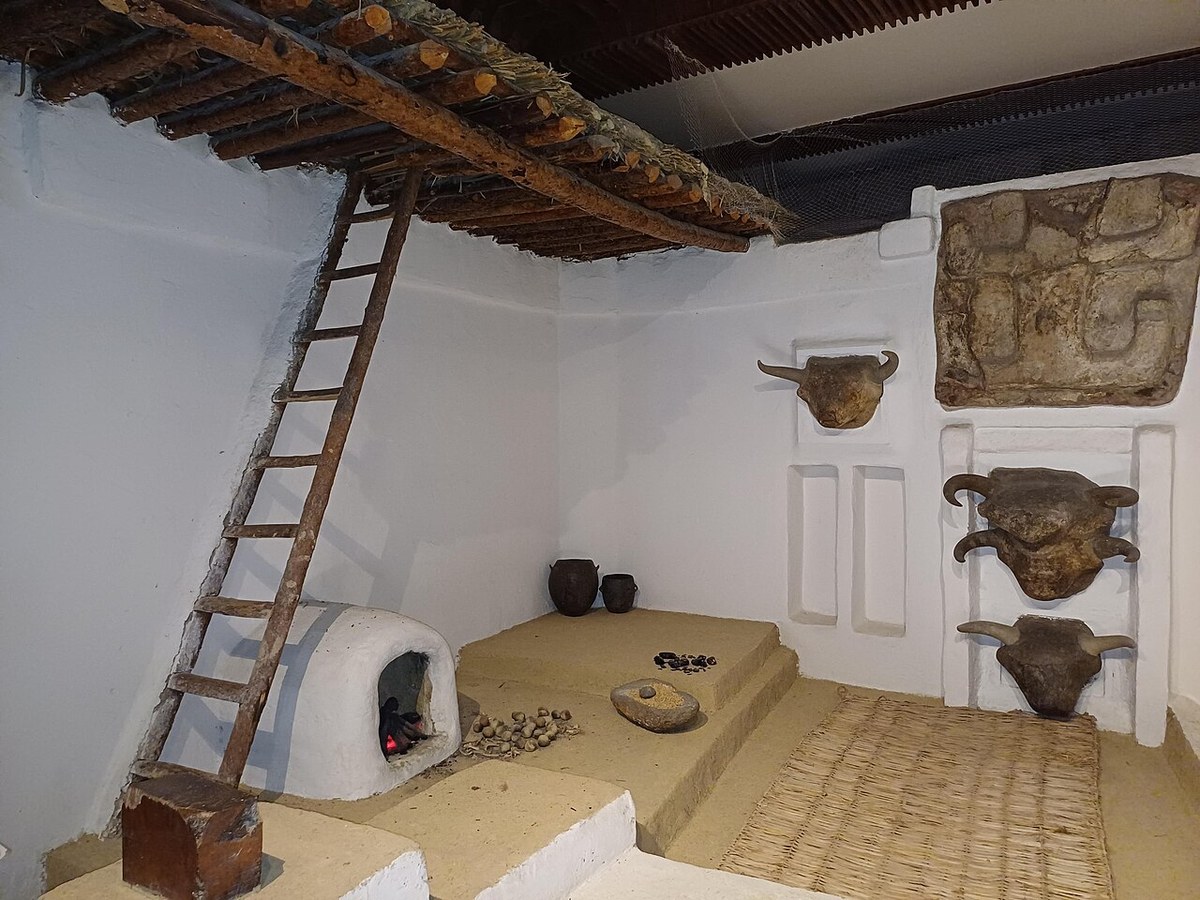 Reconstruction of Neolithic houses at Catalhoyuk