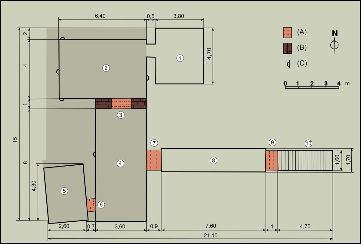 Plan of Tutankhamun's tomb KV62 showing the stairway, corridor, antechamber, annexe, burial chamber and treasury
