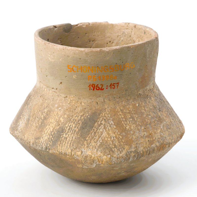 Ceramic vase from the Corded Ware culture (Schnurkeramik), Lower Silesia, Poland