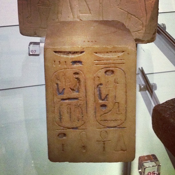 Bloc d'albatre portant la cartouche de Ramses II, site de Memphis