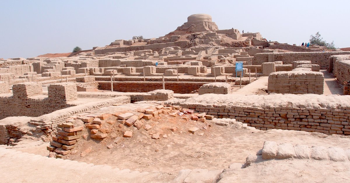 View of the ruins of Mohenjo-daro, city of the Indus civilisation