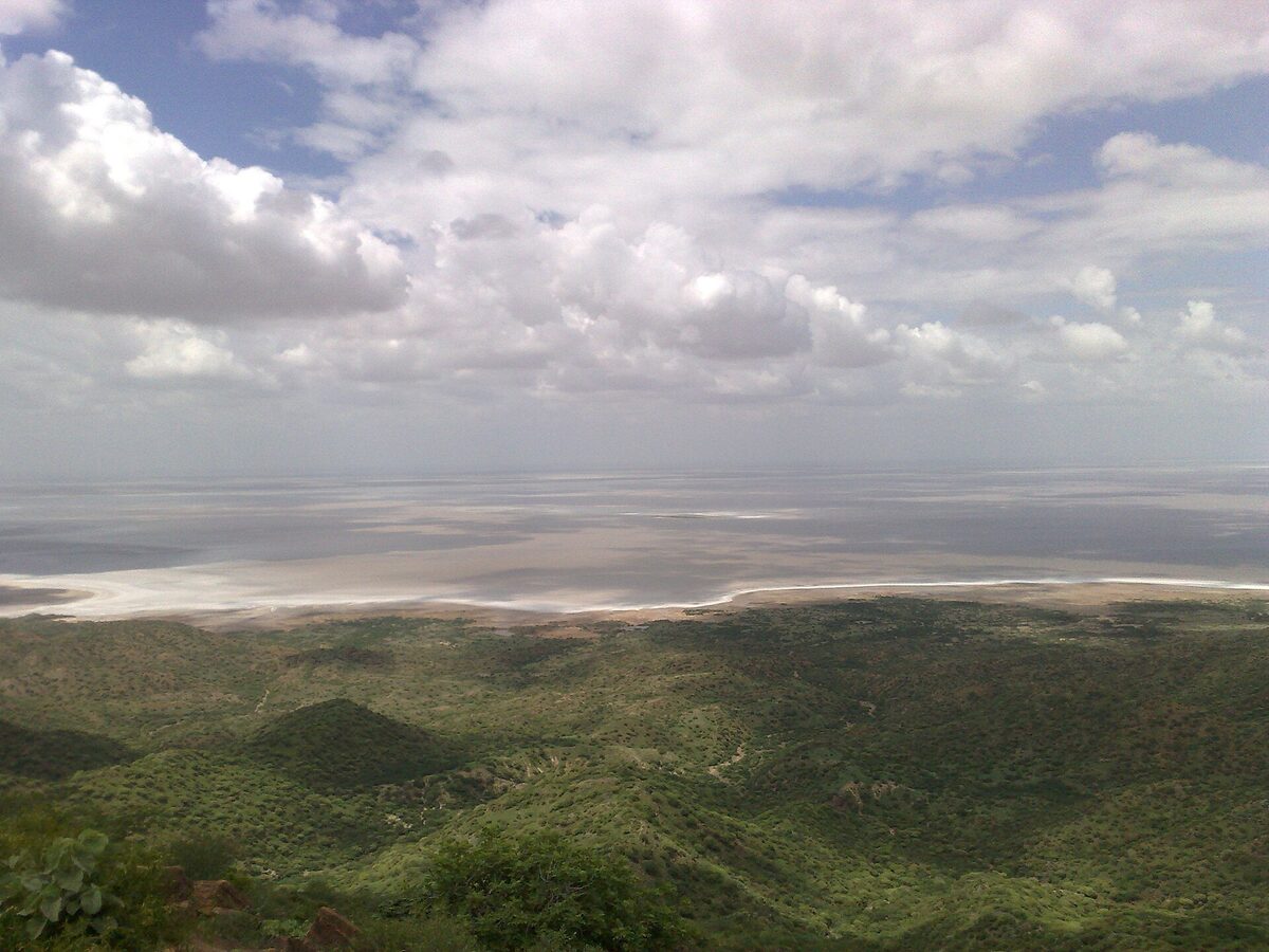 Landscape of the Rann of Kutch, the white salt desert of Gujarat