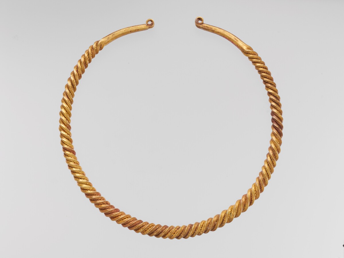 Celtic gold torque from Glauberg, Germany, circa 400 BC, Metropolitan Museum of Art