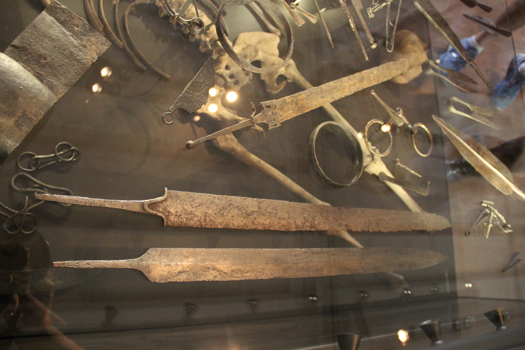 La Tène sacrificial site, Iron Age, at the Neues Museum, Berlin