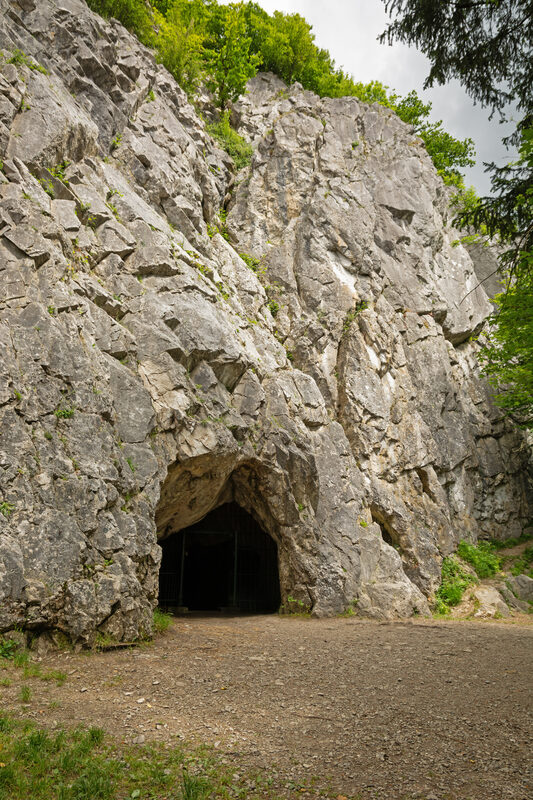 Interior gallery of the Goyet caves, Belgium