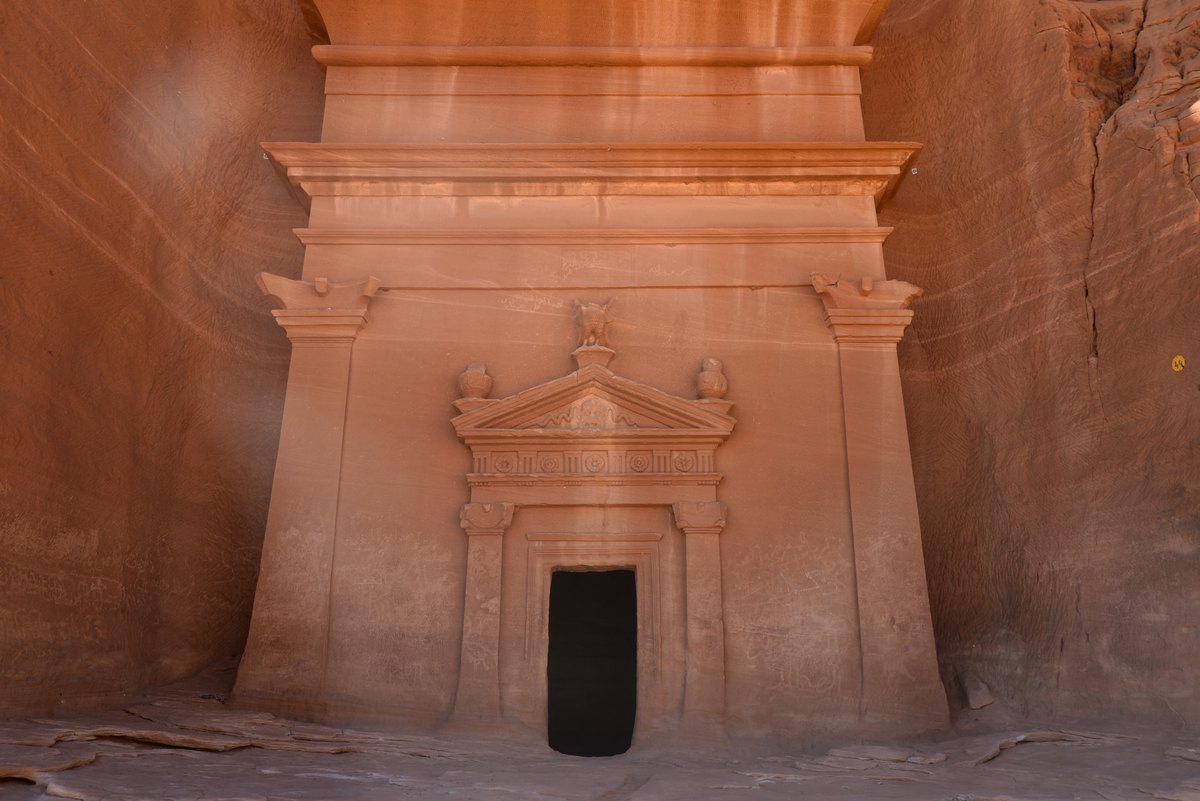 Tomb 27 at the Hegra necropolis, Mada'in Saleh, Saudi Arabia