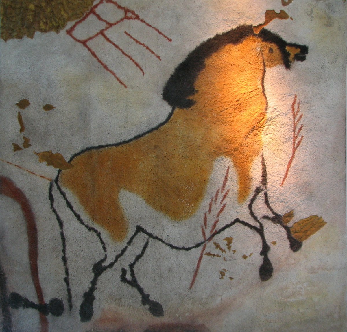 Lascaux cave horses, Hall of the Bulls frieze, replica