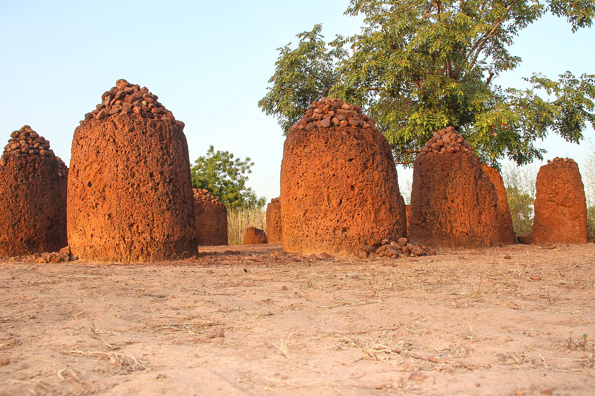Circle of standing laterite stones in the Senegambian savanna