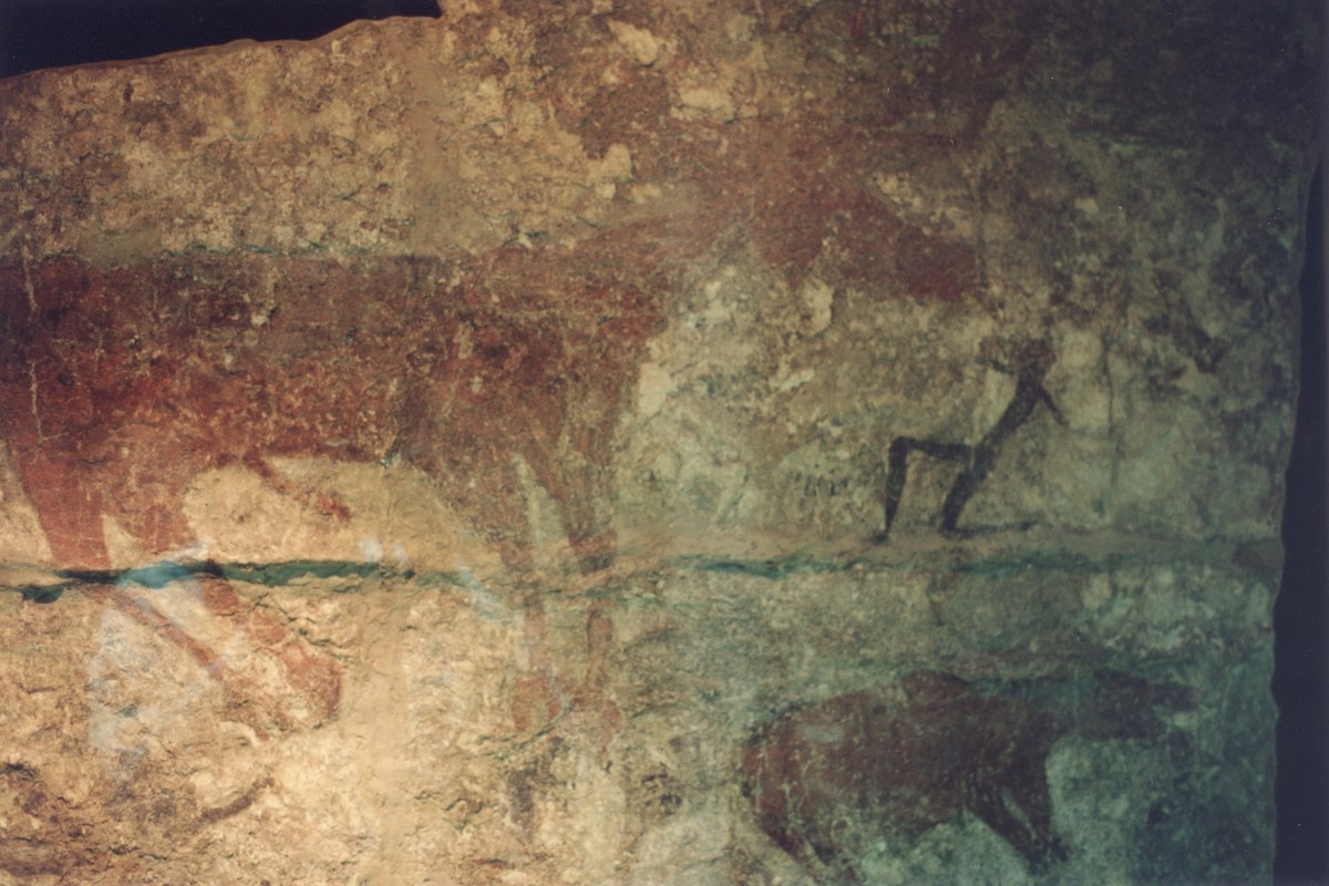 Fresco from Çatalhöyük representing a wild bull, 6th millennium BCE, Museum of Anatolian Civilizations