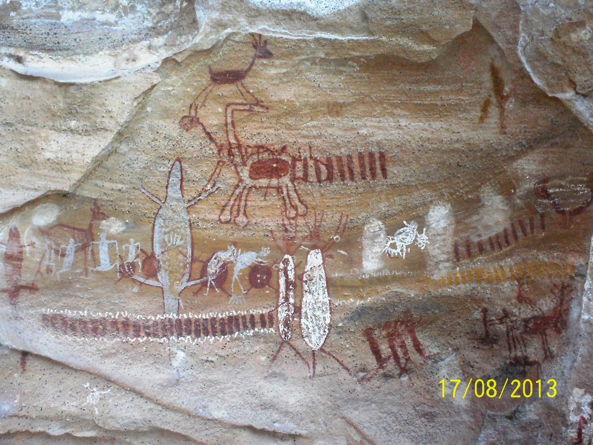 Rock art from Piaui, Brazil, Serra da Capivara - prehistoric figures