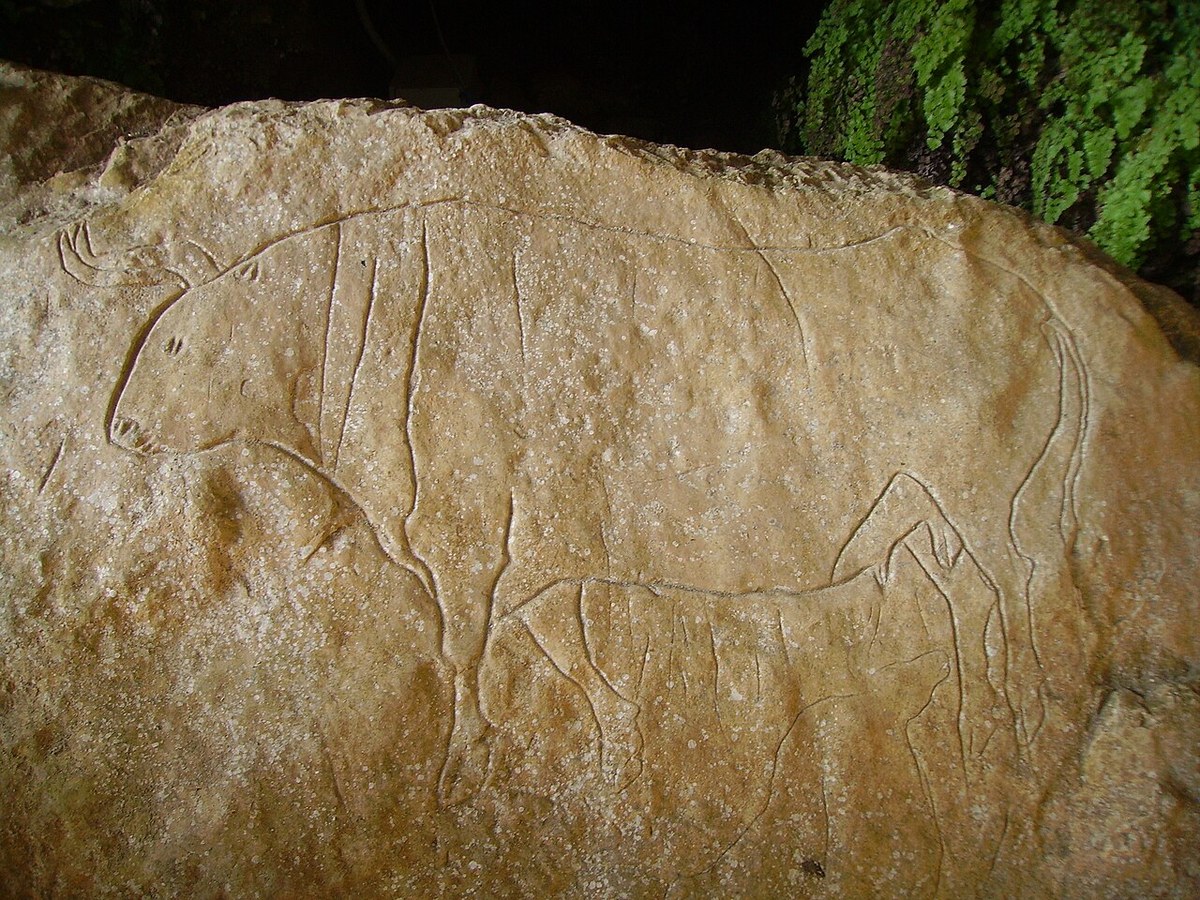 Grotta del Romito, entrée de la grotte, Calabre, Italie