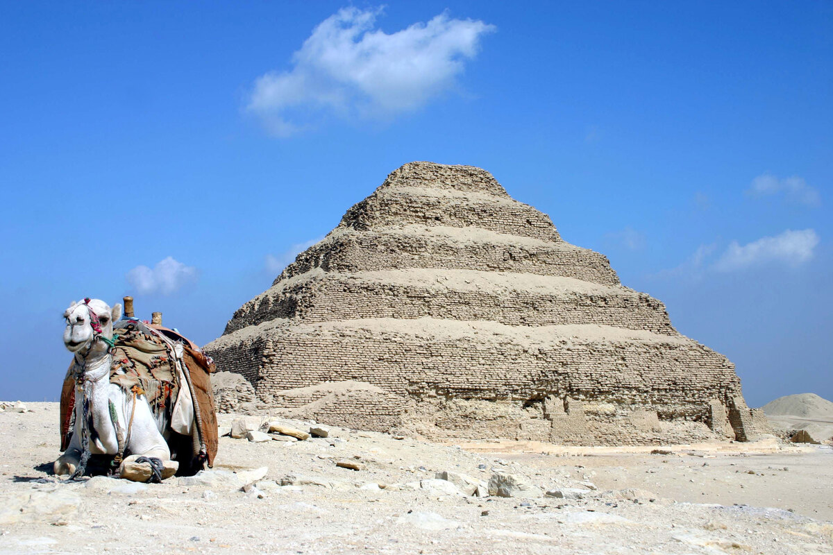 Section showing the evolution from mastaba to step pyramid