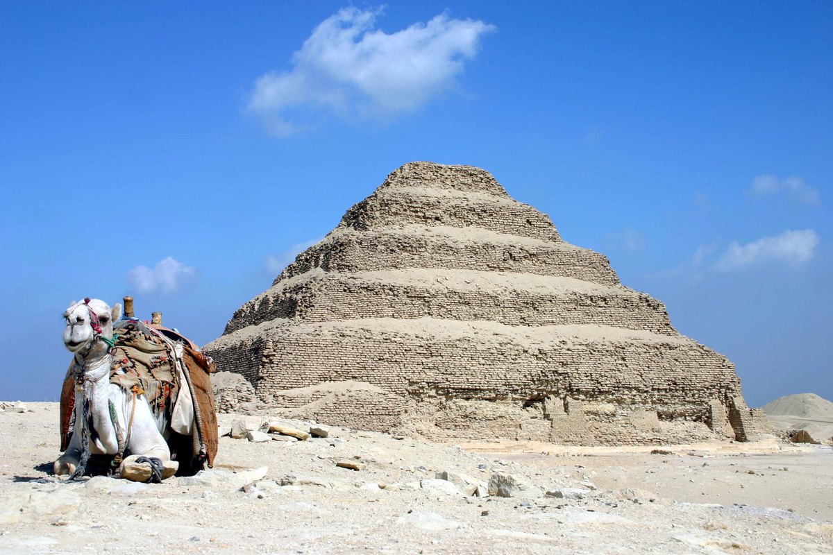 View of Saqqara's Step Pyramid from the desert
