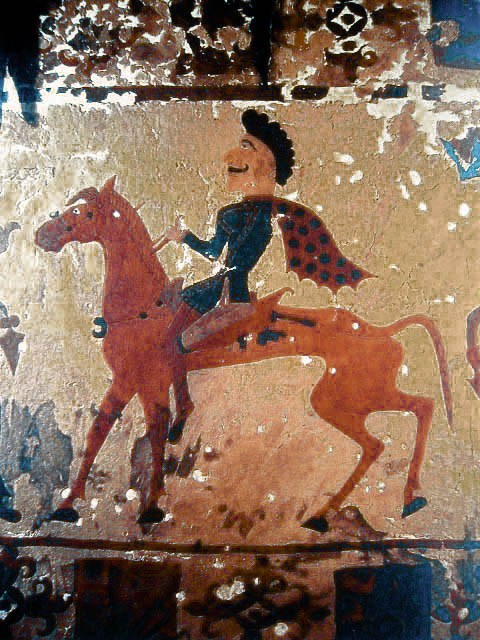Reconstitution d'un guerrier scythe à cheval, culture Pazyryk