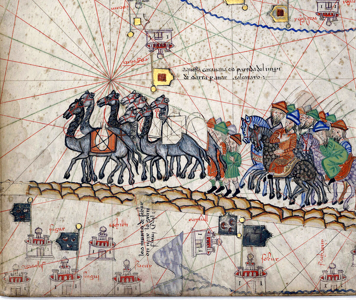 Caravan on the Silk Road, Catalan Atlas (1375)