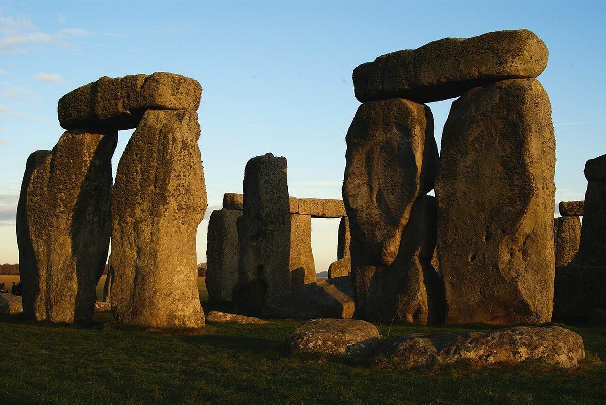 Aerial view of Stonehenge and its surroundings