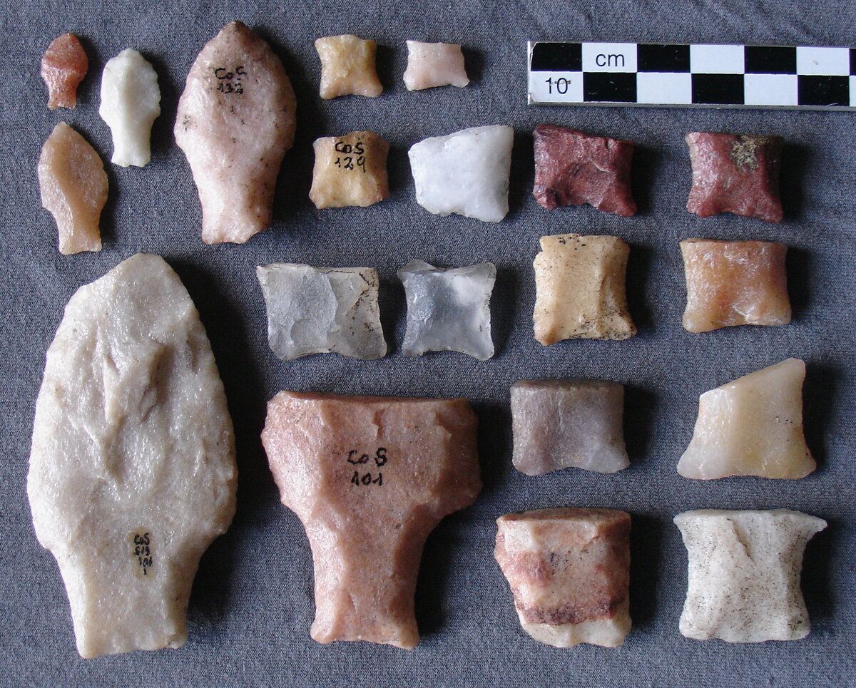 Stemmed Paiján point with a long, needle-like tip, lithic industry of northern Peru