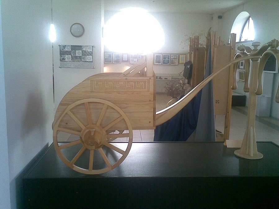 Arkaim museum, reconstruction of Sintashta culture dwellings and artifacts