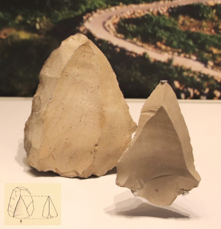 Production de pointes levallois, technique musterienne, grotte de Tabun
