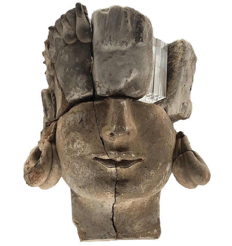 Terracotta face from Turunuelo, Badajoz, discovered 2023-2024